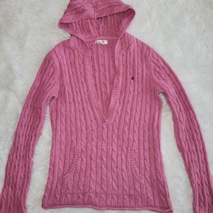 Y2k Old Navy chunky cable knit hooded sweater size large